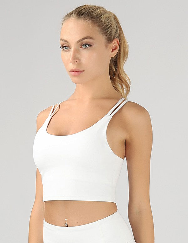 Split Shoulder Strap Crop Bra