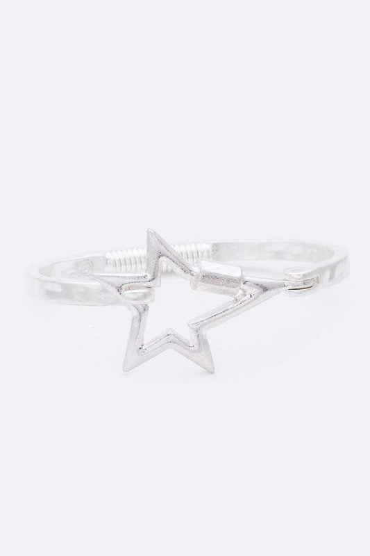 Star Hammered Flex Bangle