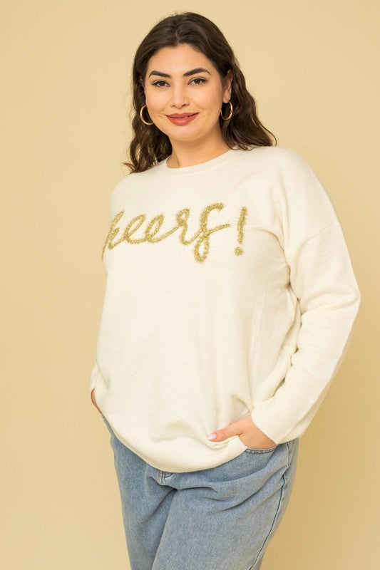 Plus Size Cheers Pullover Sweater