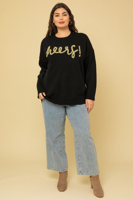 Plus Size Cheers Pullover Sweater