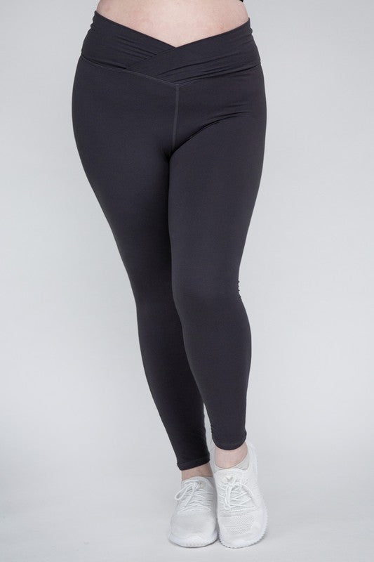 Plus Size V Waist Full Length Leggings