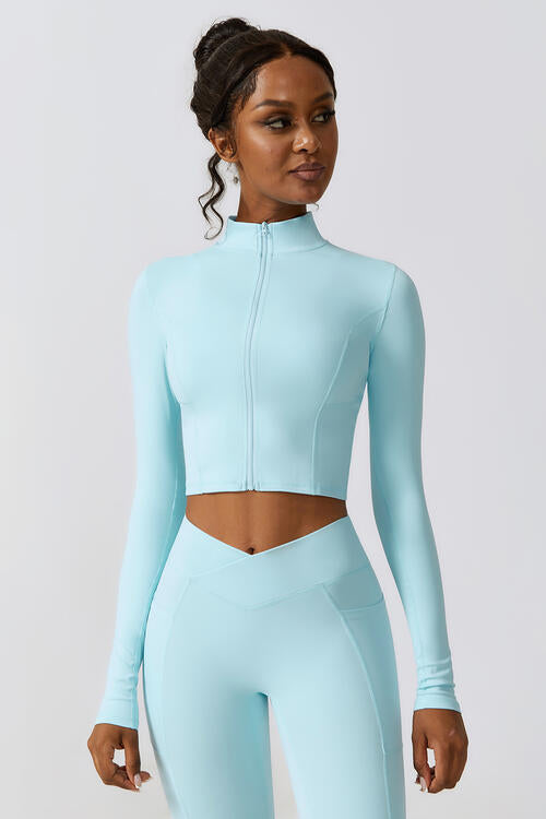 Zip Up Long Sleeve Cropped Activewear