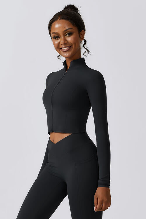 Zip Up Long Sleeve Cropped Activewear