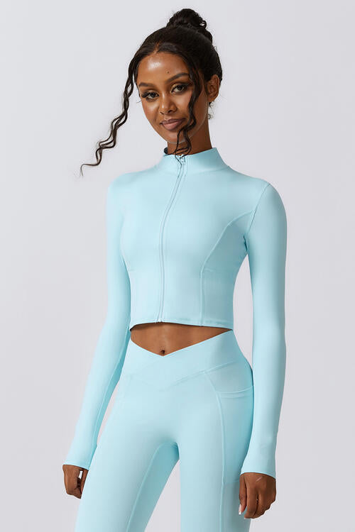 Zip Up Long Sleeve Cropped Activewear